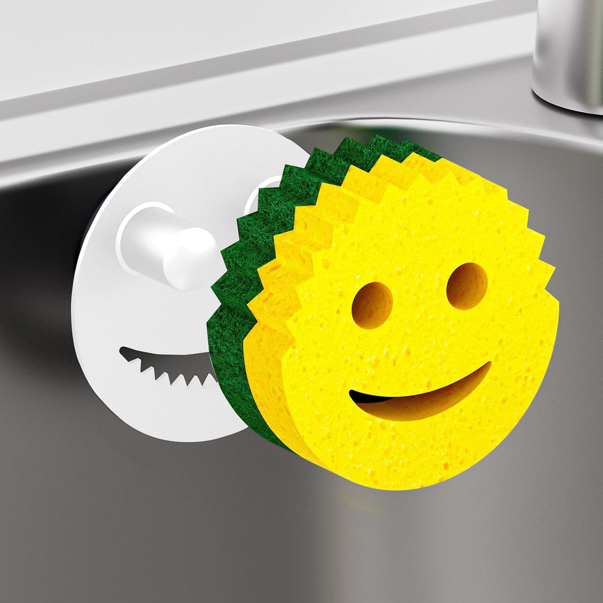 Sponge Holder for Kitchen Sink,Sink Caddy Organizer with Suction Cup Installation for