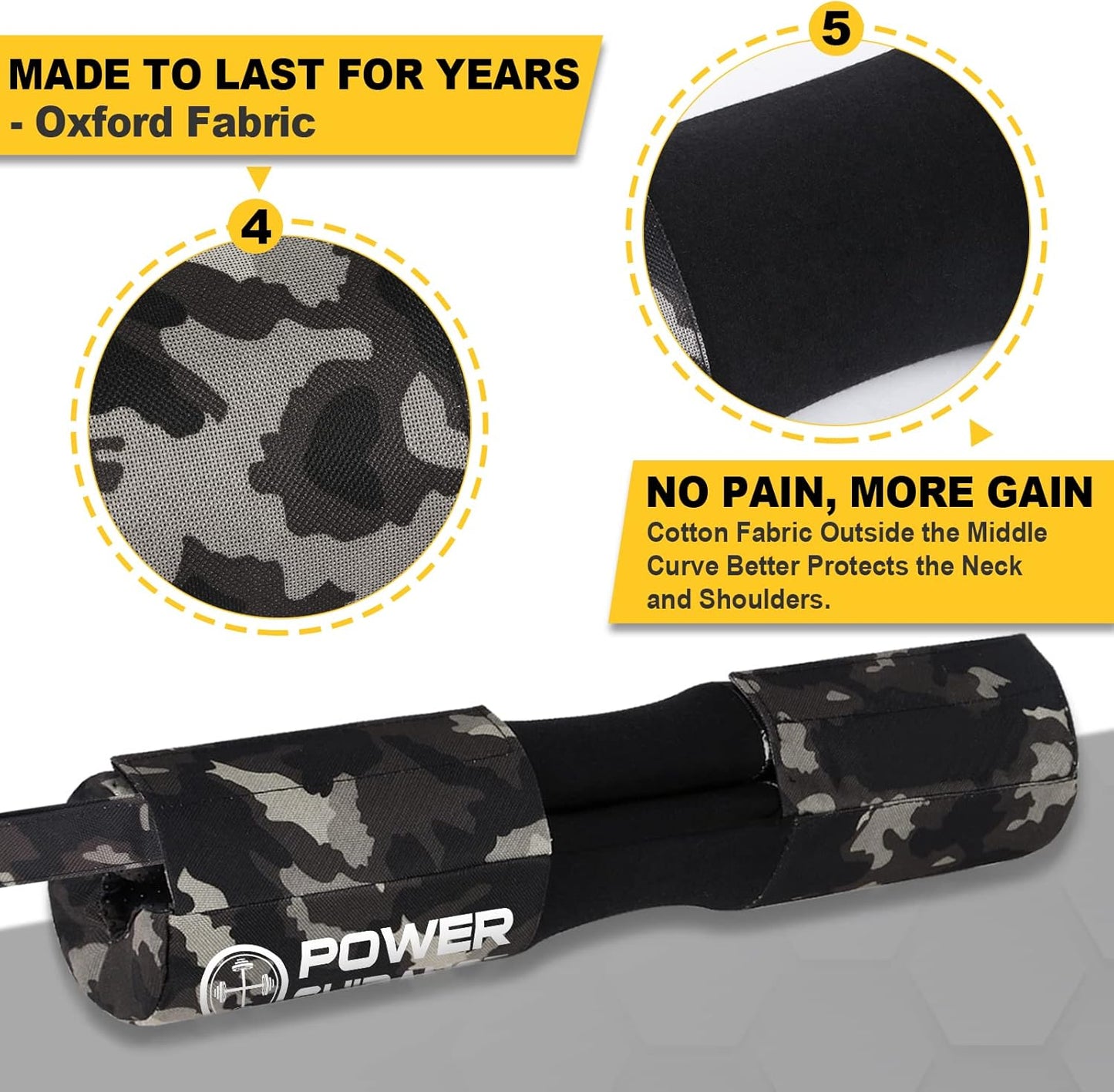 POWER GUIDANCE Barbell Squat Pad - Neck & Shoulder Protective Pad Anti-Skid Points for Squats