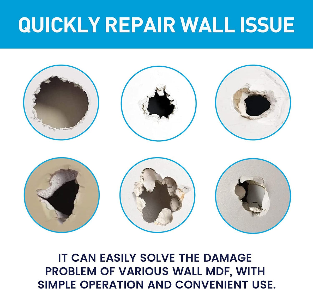 Wall Spackle & Drywall Repair Patch Kit with Mending Agent Putty, Repair Paste Plaster, Scraper &