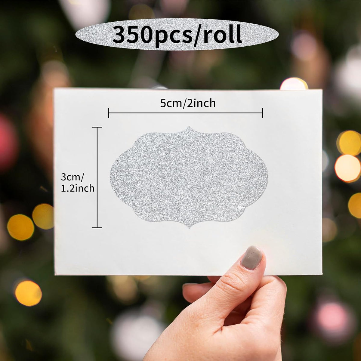 350 PCS Gift Tags Stickers Name Labels Stickers,2" x 1.2" Fancy Shape Stickers Self-Adhesive
