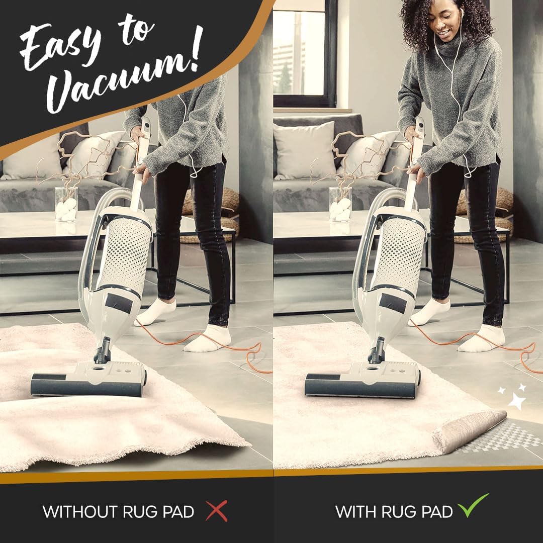 Nevlers Non Slip 3'x5' Rug Pads | White PVC Foam Rug Gripper for Hardwood Floors | Indoor/Outdoor