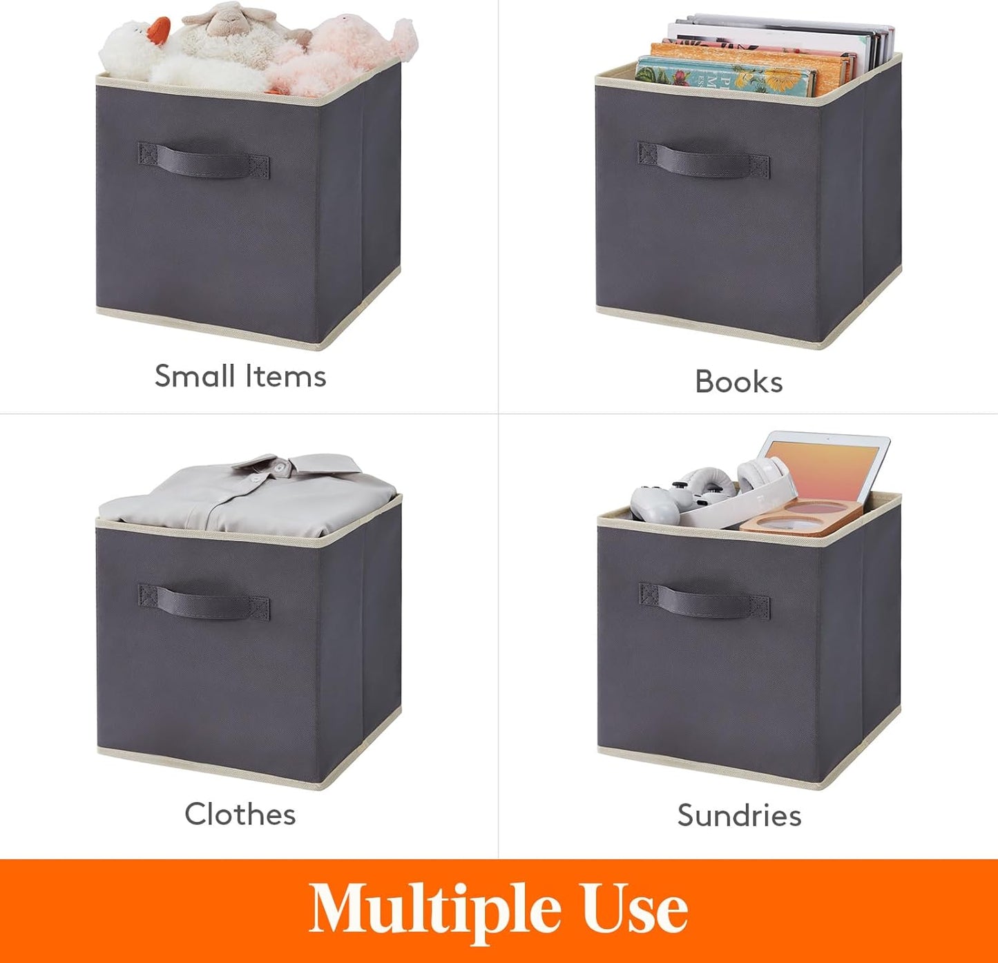 Lifewit 13 Inch Cube Storage Bins, 12 Packs Storage Cubes Foldable Decorative Fabric Storage