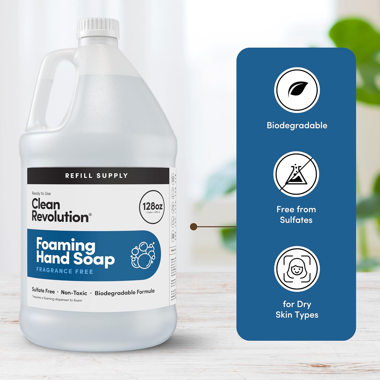Clean Revolution Foaming Hand Soap Refill Supply, Gentle, Moisturizing & Eco-Friendly, Ready to Use