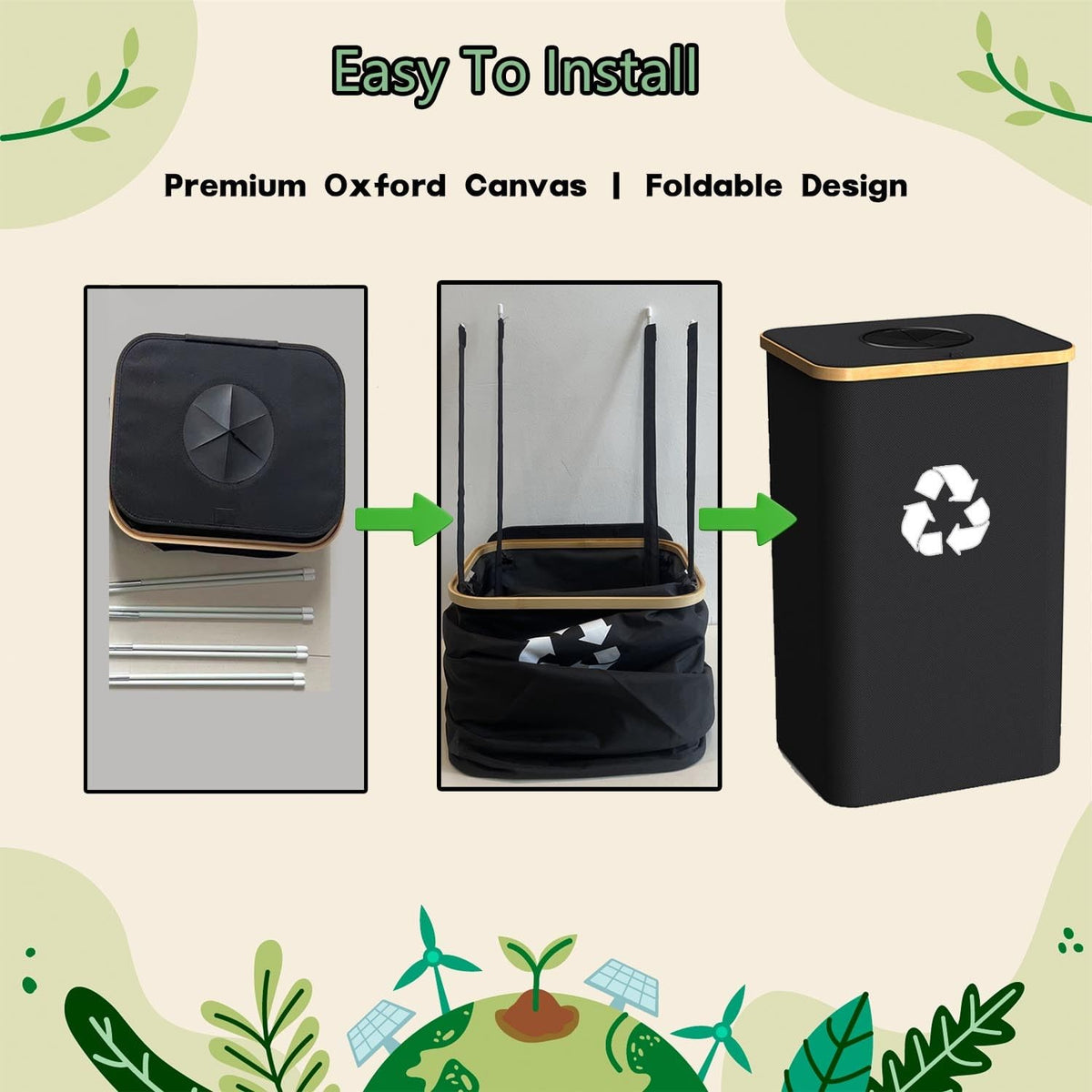 Recycling Bin for Kitchen Indoor Home, Large 26 Gallon 100L Recycle Bin with Lid Removeable