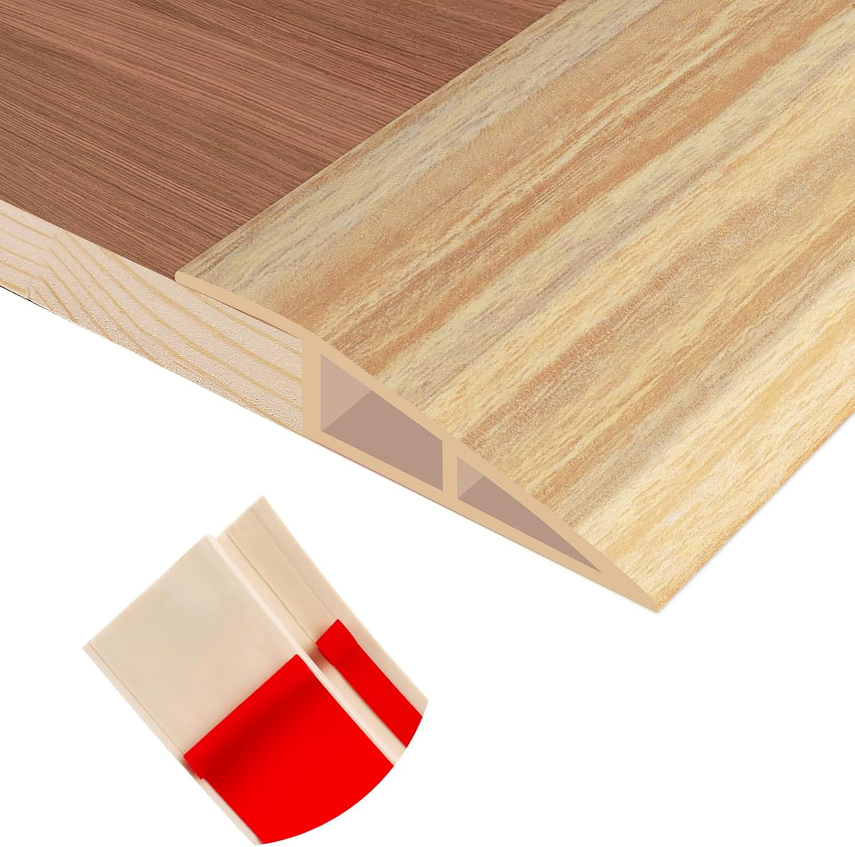 Floor Transition Strip Self Adhesive Vinyl Door Threshold for Doorways Carpet Edging Trim Overlap