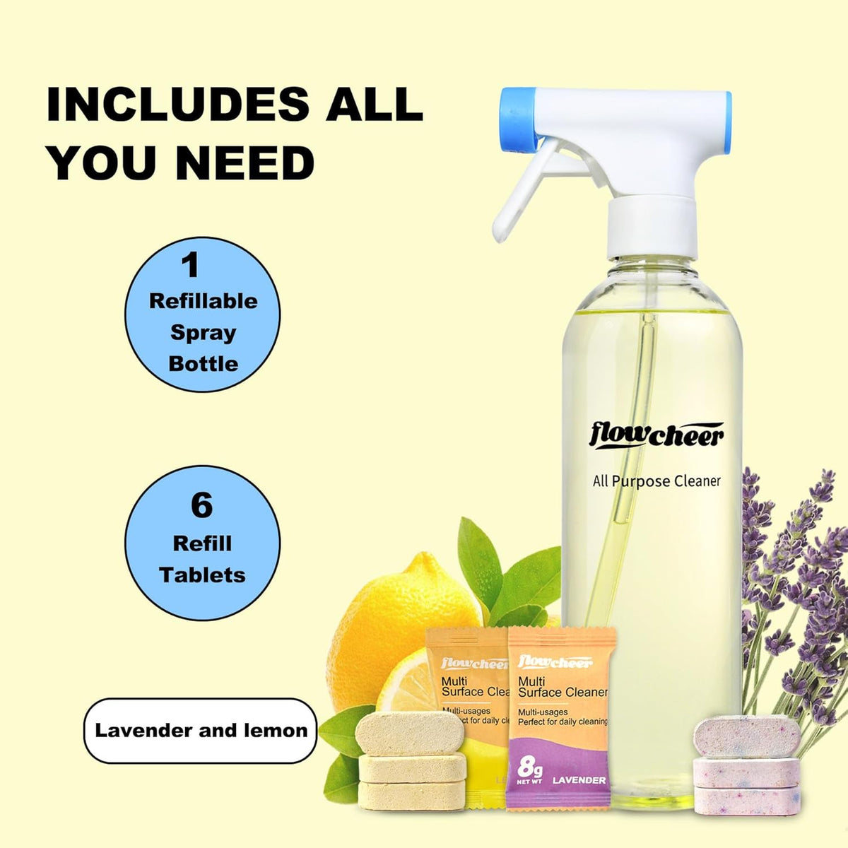 Multi-Purpose Cleaner Starter Kit-Lavender and Lemon Scent all purpose cleaner concentrate,cleaning