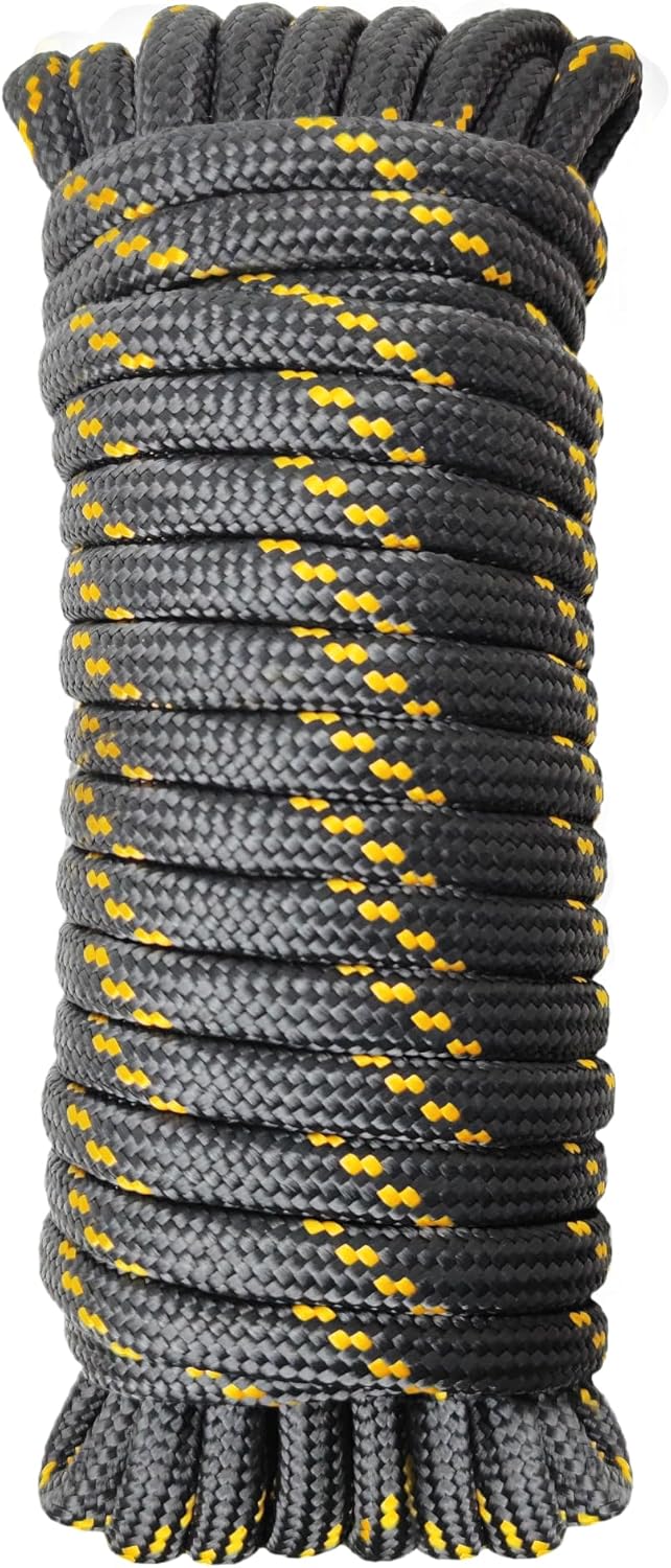 Diamond Braided Polypropylene Rope Nylon Rope Mix Thick Heavy Duty Ropes 3/8'' 50ft High Strength