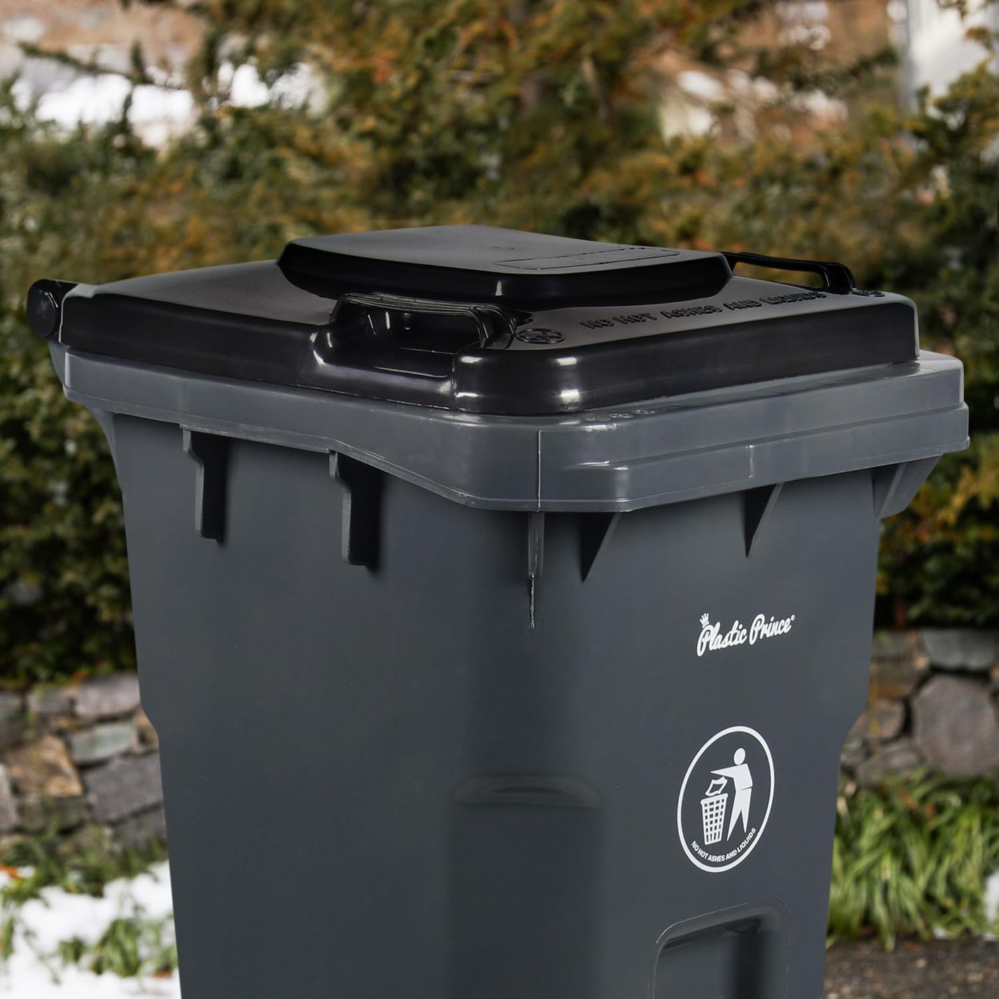 32 Gallon Trash Can Lid Outdoor Trash Can with Lid and Wheels Heavy-Duty Trash Bin for Outside