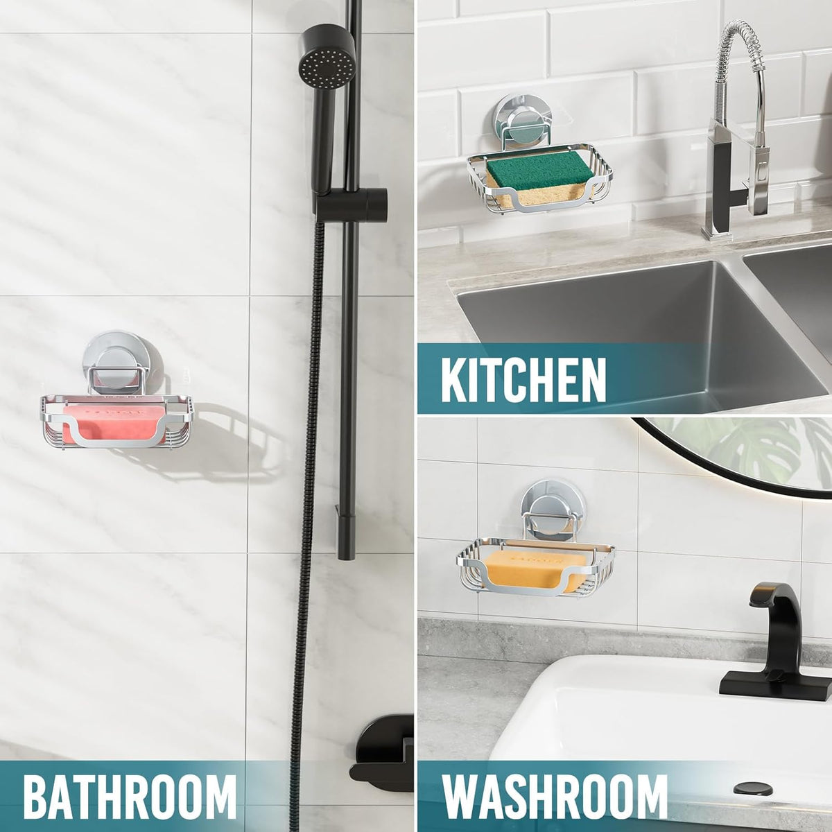 TAILI Soap Holder Bar Dish Suction Cup, Bar Shampoo Rack for Shower Wall, Draining Soap Saver Tray
