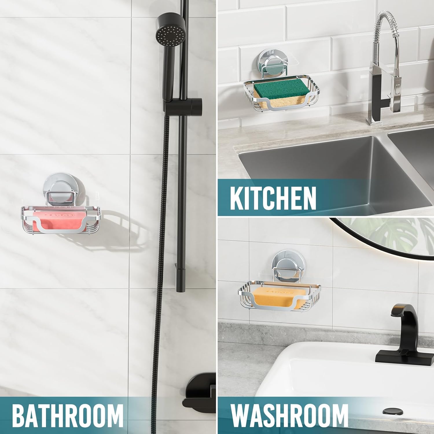 TAILI Soap Holder Bar Dish Suction Cup, Bar Shampoo Rack for Shower Wall, Draining Soap Saver Tray