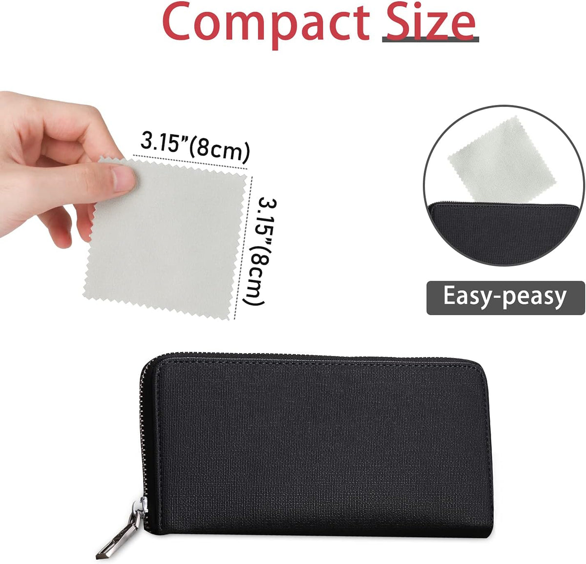 CATIFLIN 100pcs Jewelry Cleaning Cloth, Silver Polishing Cloth Individually Wrapped, Small Jewelry