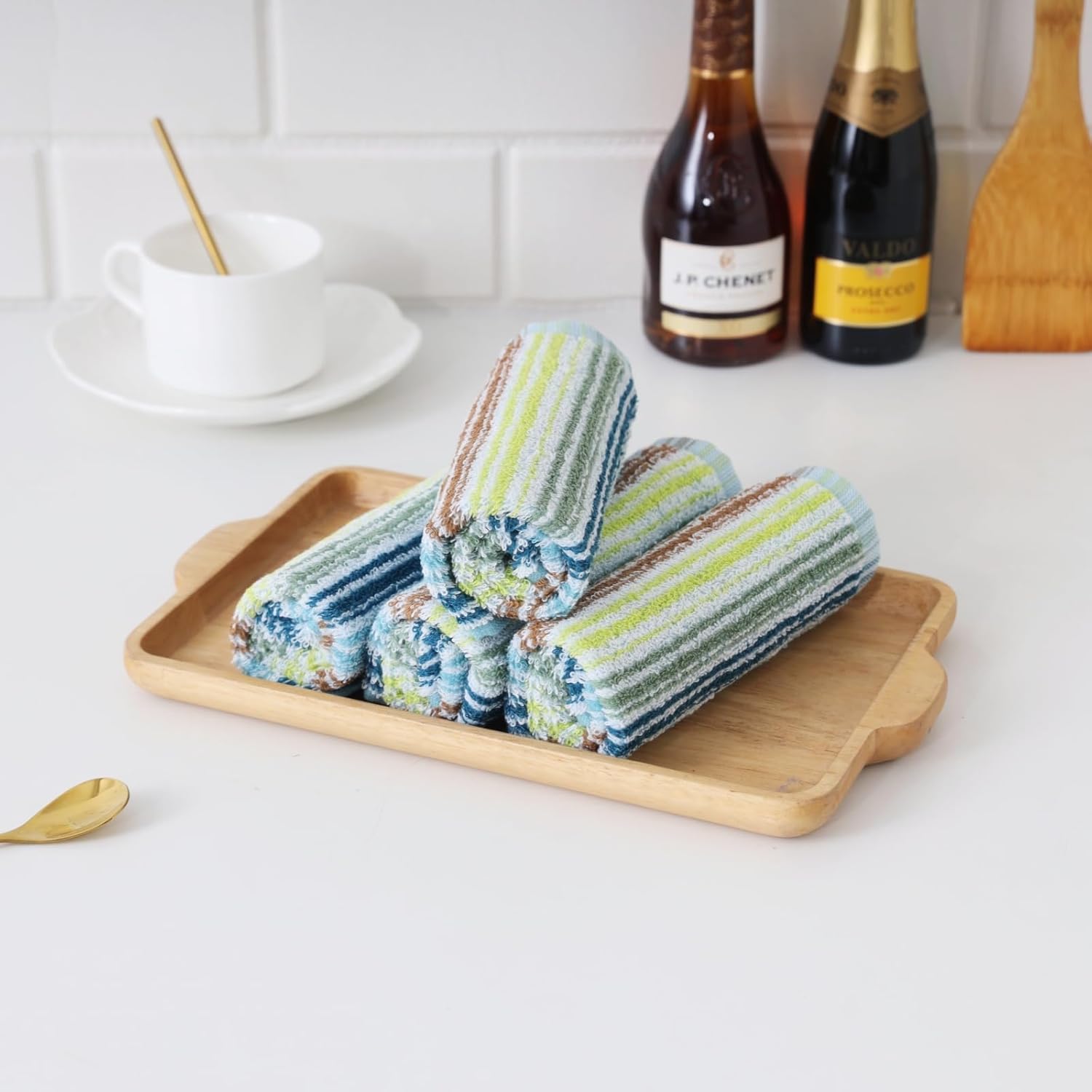 Oeleky Kitchen Dishcloths for Washing Dishes, Ultra Absorbent Dish Rags, Cotton Cleaning Cloths