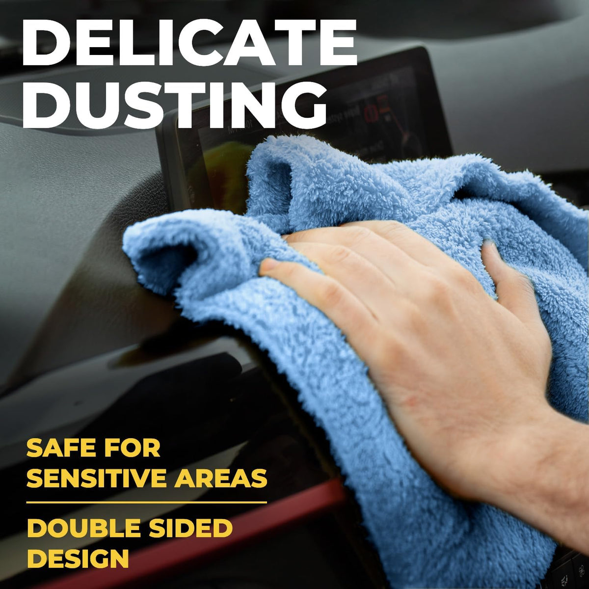 Edgeless Microfiber Towels for Cars – 6pk (12”x12”) - 540 GSM - Super Soft Detailing & Buffing
