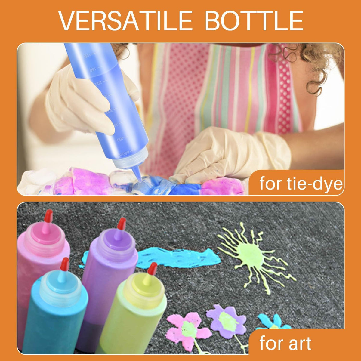 Squeeze Bottles, 16oz Leak-Proof Wide Mouth Condiment Squeeze Bottles for Liquids Sauces Ketchup