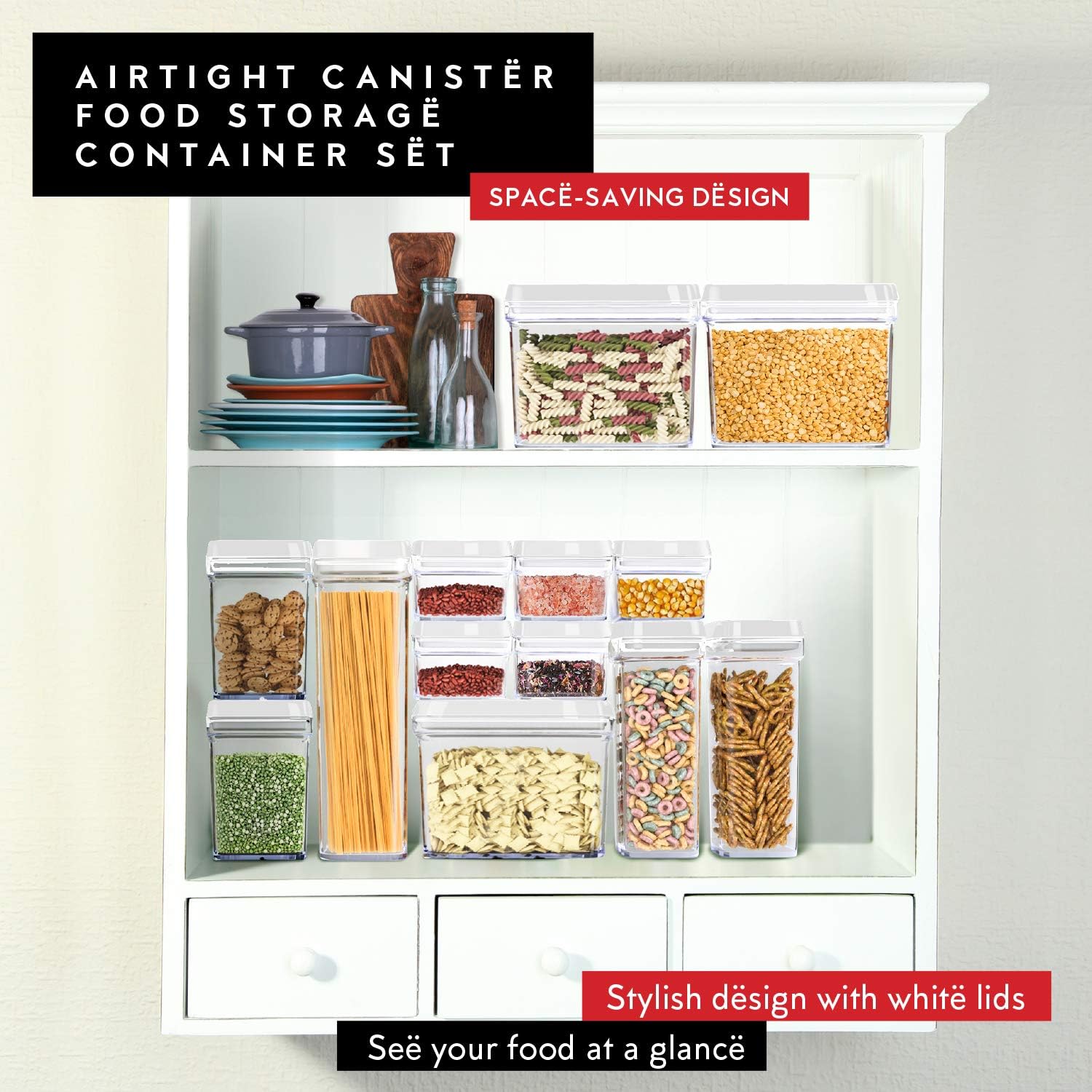 DWËLLZA KITCHEN Airtight Food Storage Containers - Pantry Snacks Kitchen Container, Baking