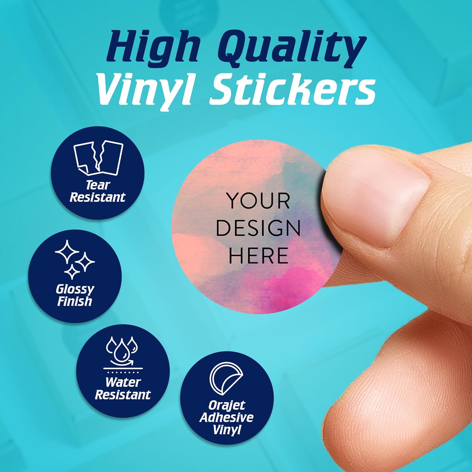 100 Custom Vinyl Stickers - Upload Your own Image, Text, Design, Logo - Personalized Logo Labels