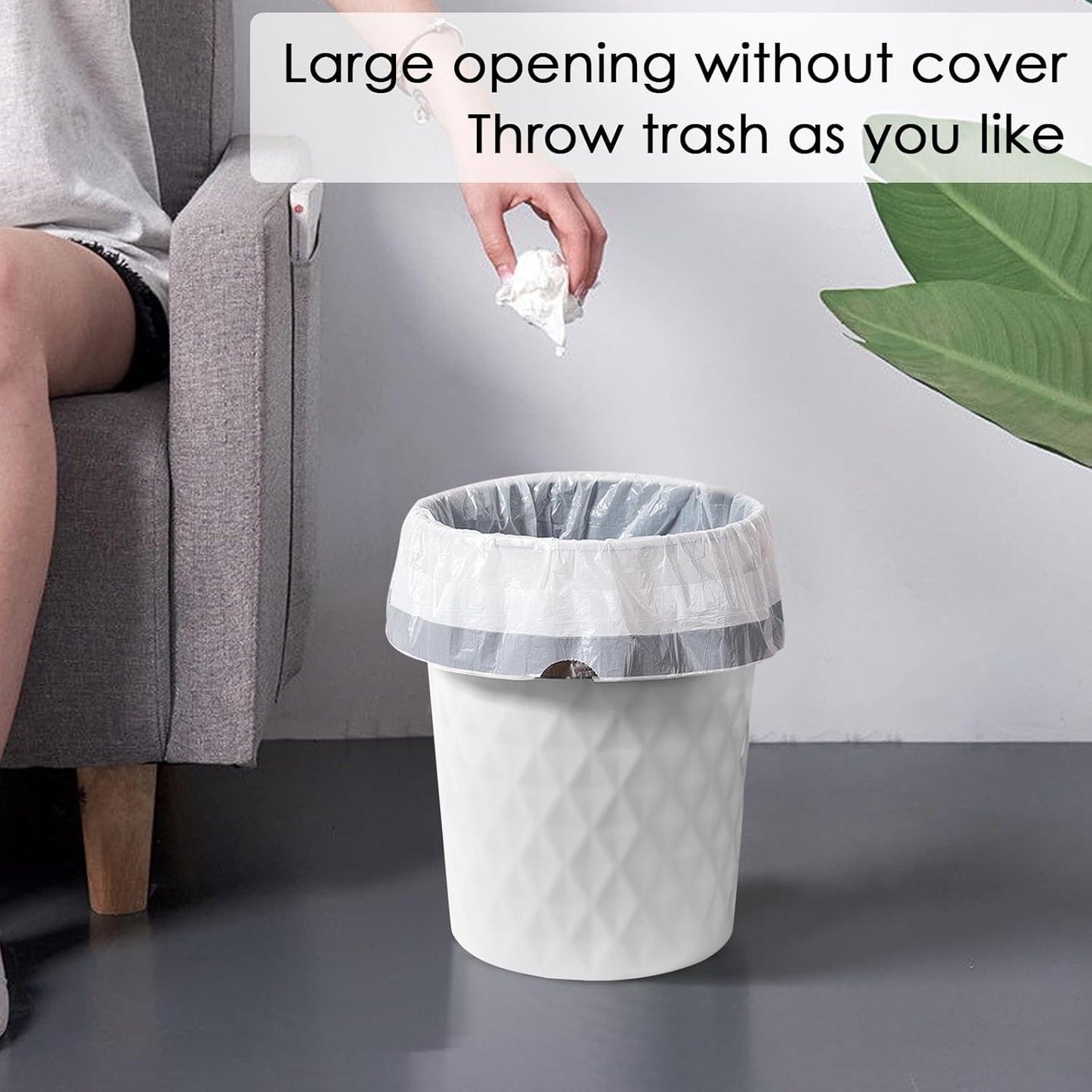 YGJT Small Trash Can, 3 Pack 1.8 Gallons Bathroom Trash Can, Slim Waste Basket, Round Garbage Can