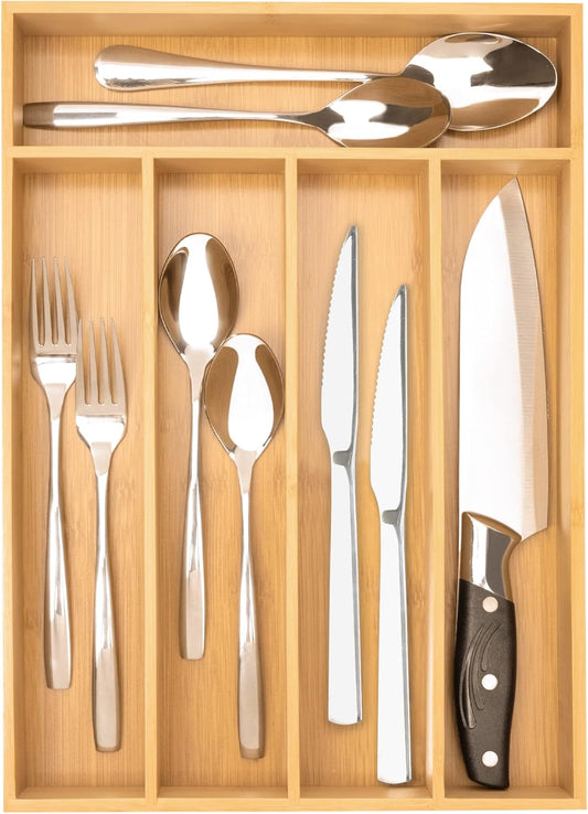 Silverware Organizer Bamboo Kitchen Drawer Organizer Utensil Organizer Silverware Holder Cutlery
