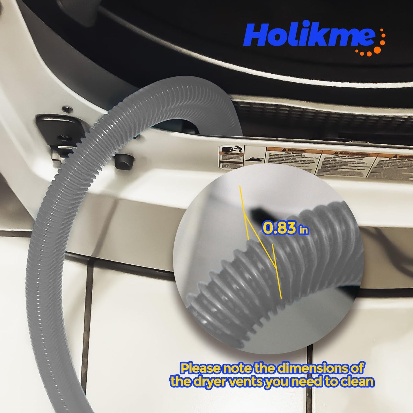 Holikme 2 Pieces Dryer Vent Cleaner Kit, Dryer Lint Vacuum Attachment and Flexible Dryer Lint