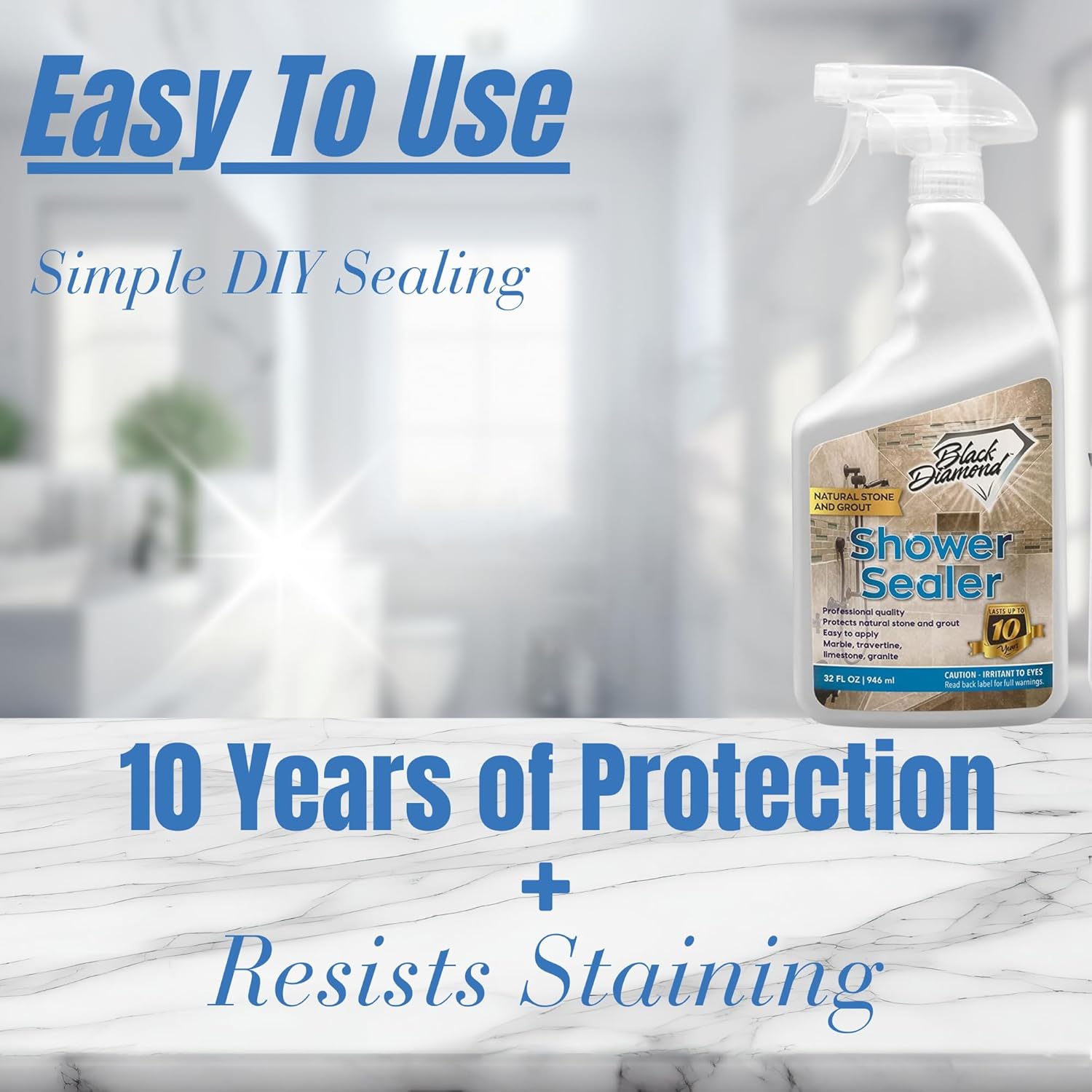 Natural Stone and Grout Penetrating Shower Sealer. Marble, Granite Travertine, Limestone. Protects