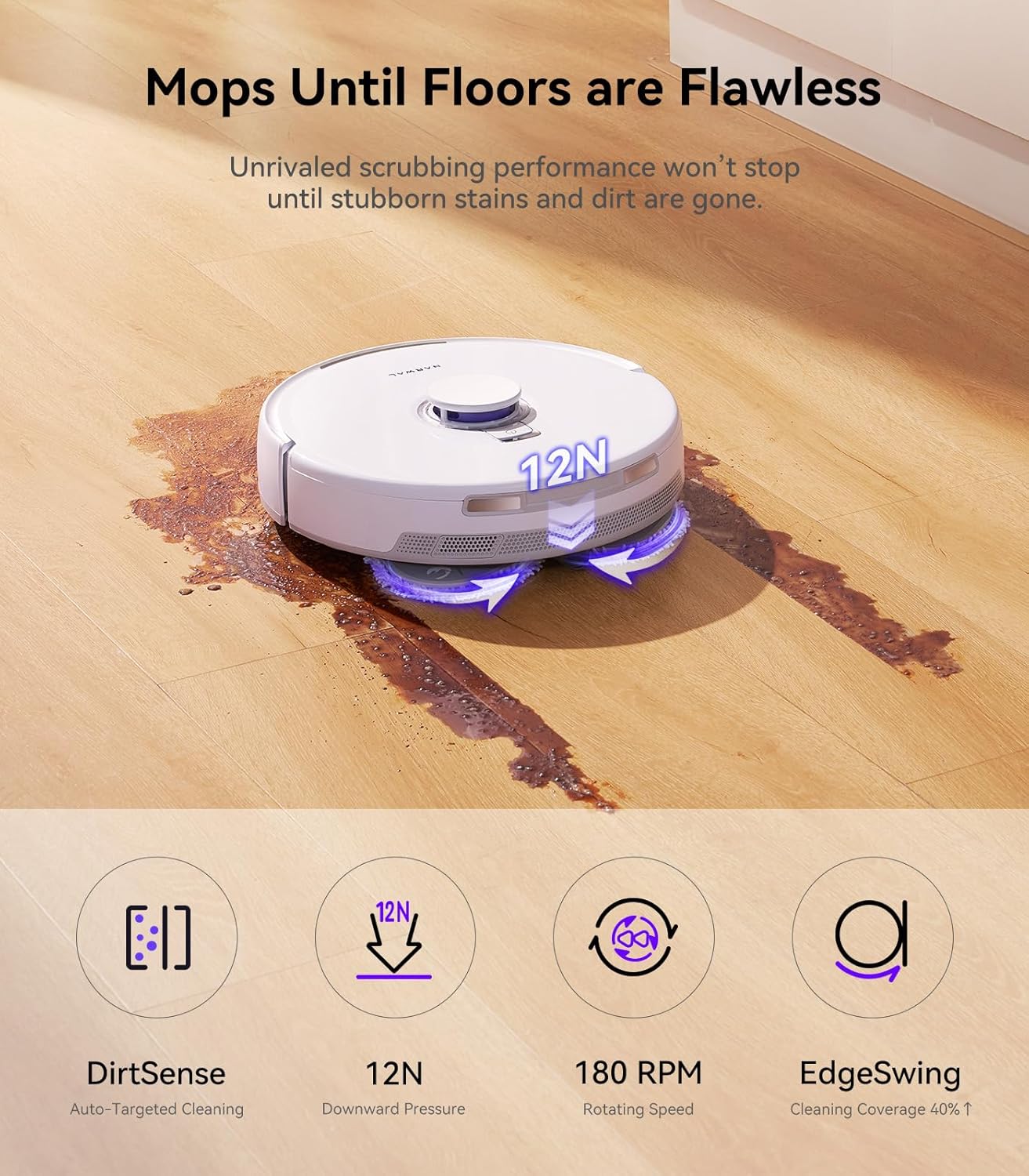 NARWAL Freo X Ultra Robot Vacuum and Mop Combo, 8200Pa Robot Mop & Vacuum, Auto MopDrying/Washing