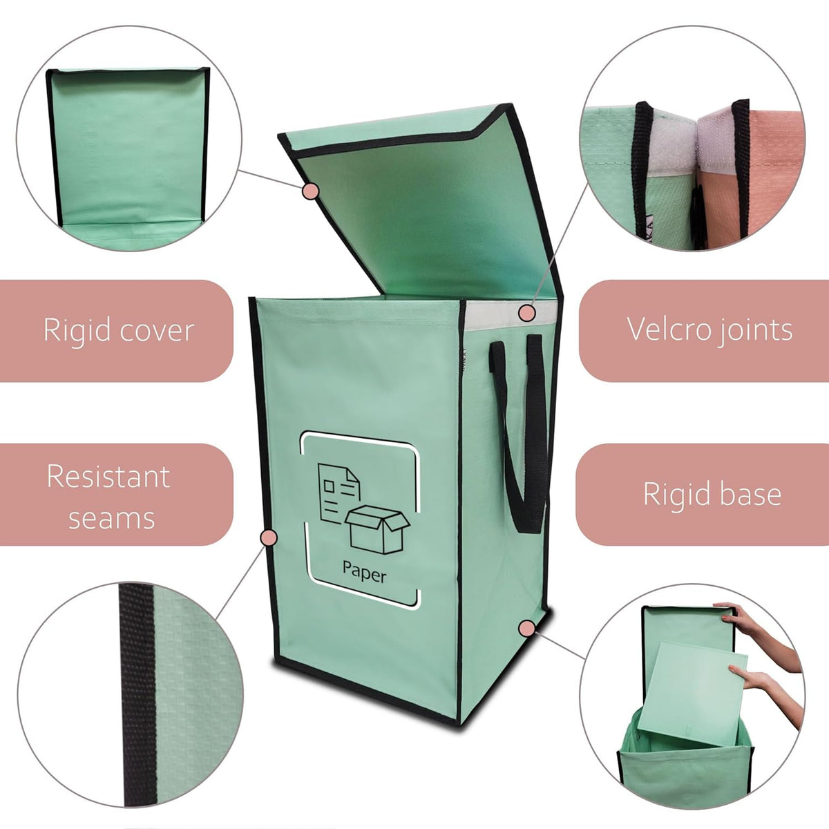 NYIKA - Recycling Organizer - Reusable Recycling Bags - Recycling Sorter - Trash Sorting Bins - 3