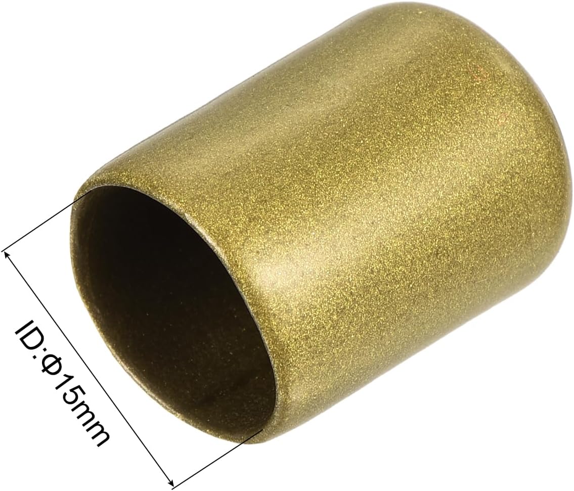 uxcell 20pcs Rubber End Caps 15mm ID Vinyl Round Tube Bolt Cap Cover Thread Protectors Gold