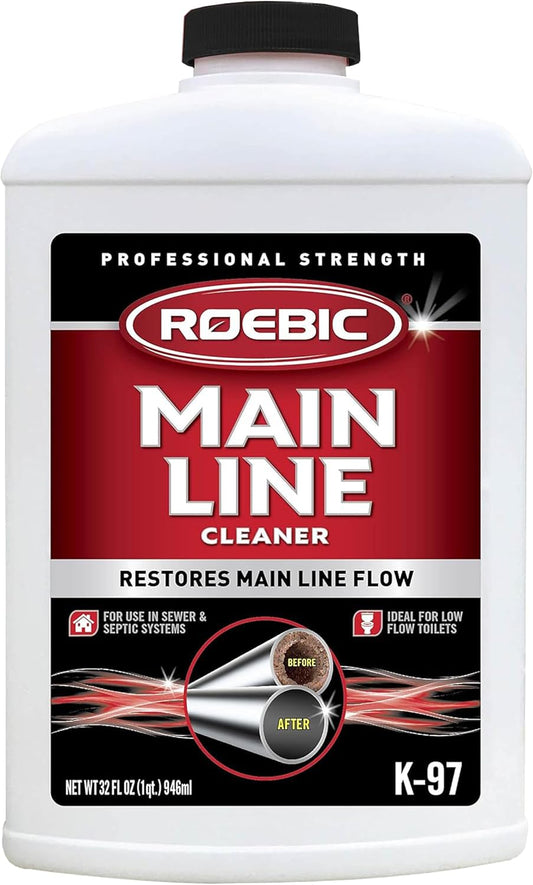Roebic K-97 Liquid Main Line Cleaner with Bacteria Enzymes, Eliminates Organic Buildup in