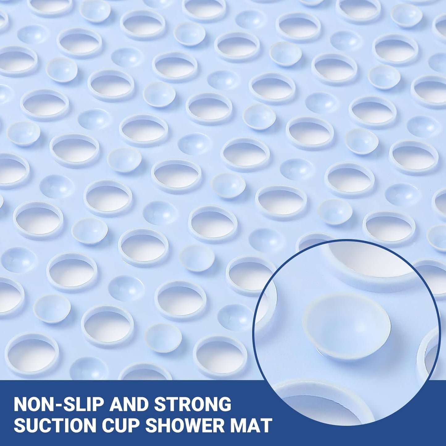 Non Slip Bathtub Mat and Shower Mat 31x17 inch,Bath Mat with Quick Dry Drain Holes and Suction