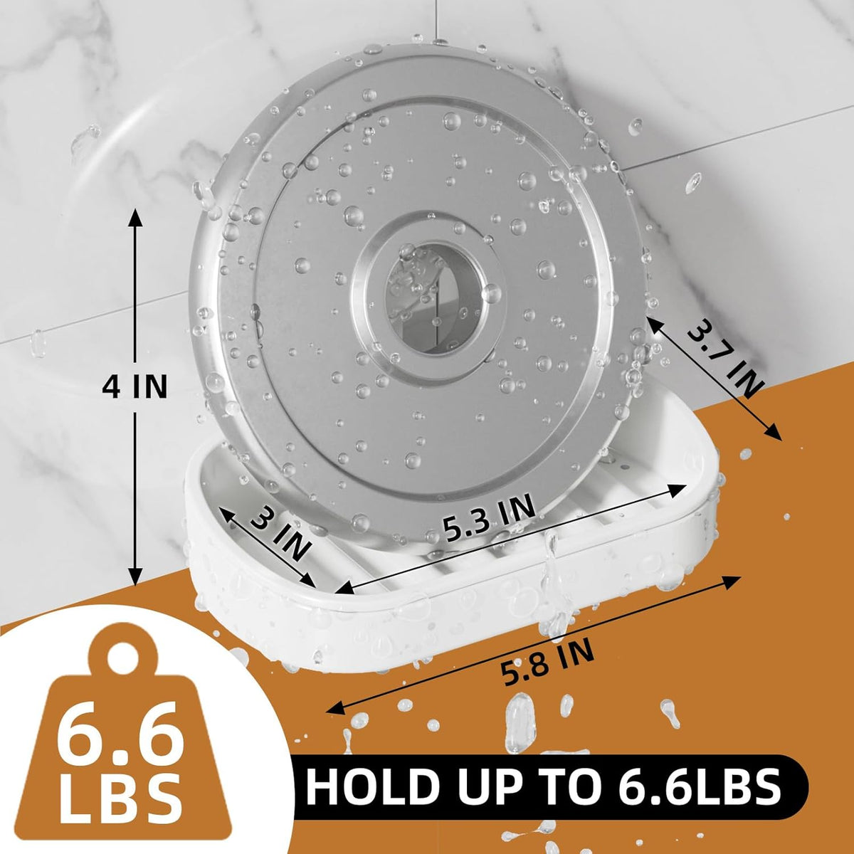 LEVERLOC Soap Dish Holder for Shower Suction Cup Wall Mounted Self Draining NO-Drilling Removable