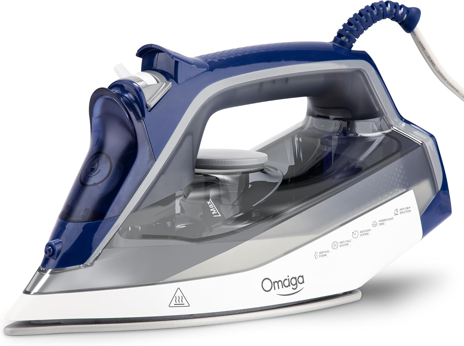 Steam Iron for clothes - 1750W Clothes Iron with Non-Stick Ceramic Soleplate, Powful Steam, 3-Way