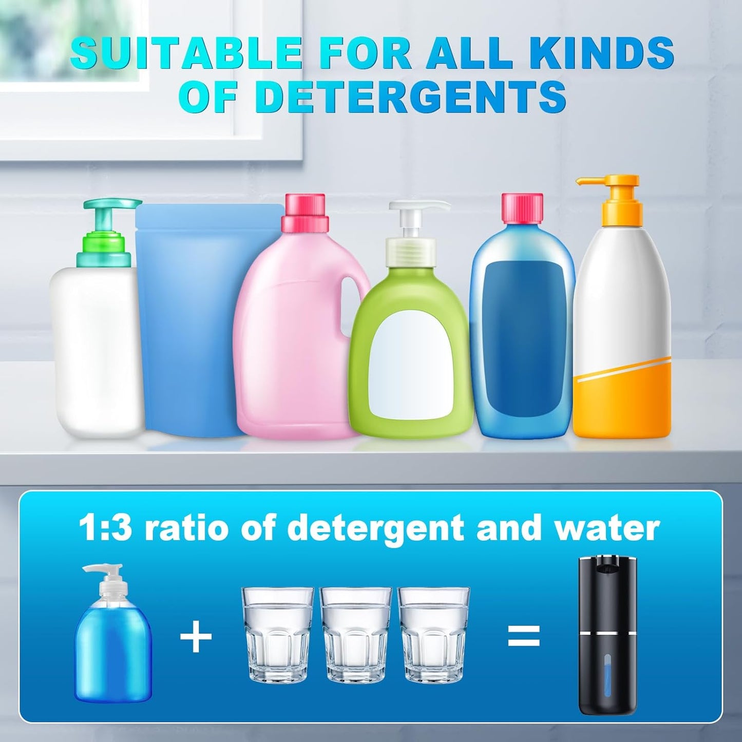 Automatic Foaming Soap Dispenser, 12.8oz/380ml Wall Mount Touchless Soap Dispenser with Sensor