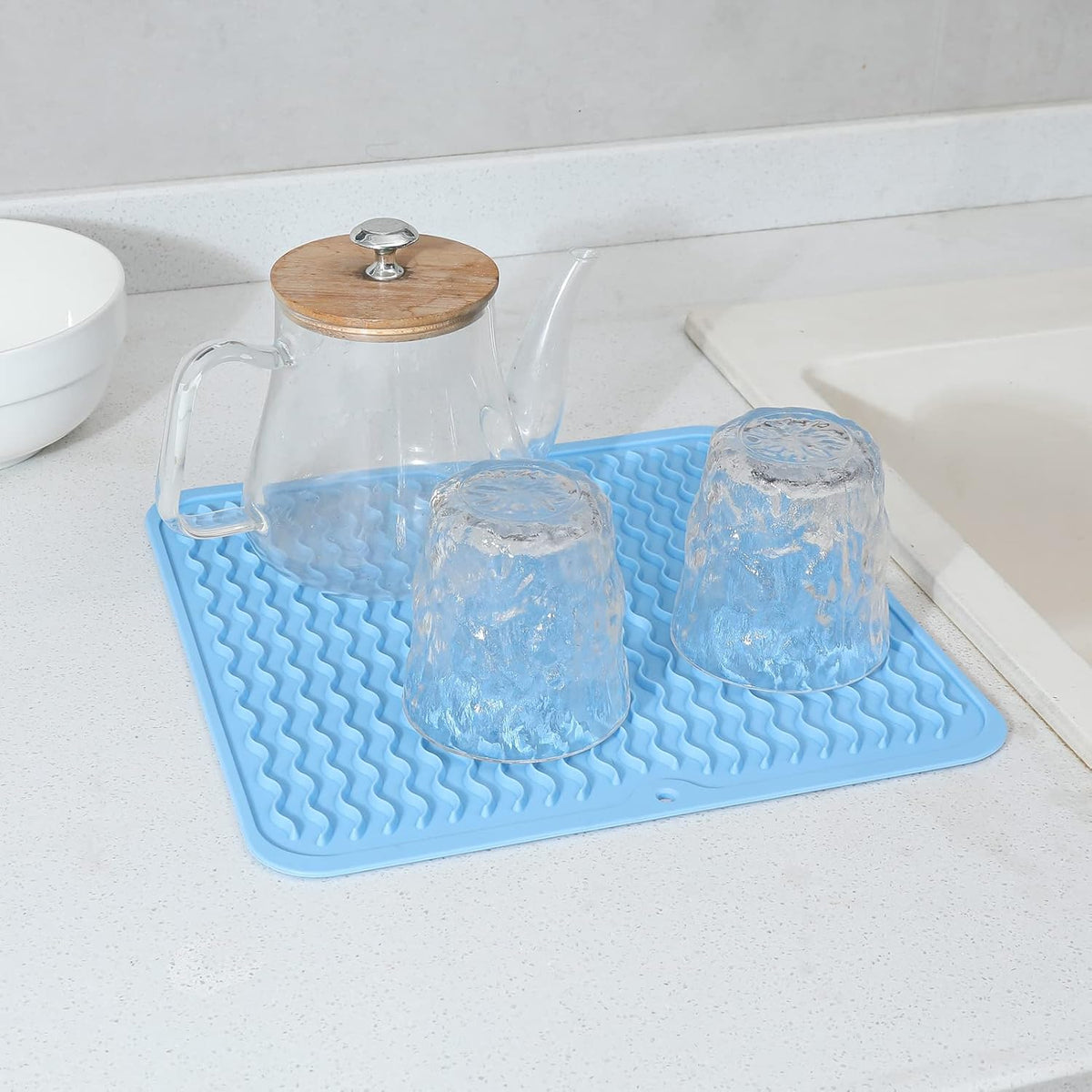 Silicone Dish Drying Mat for Multiple Usage,Easy clean,Eco-friendly,Heat-resistant Silicone Mat for