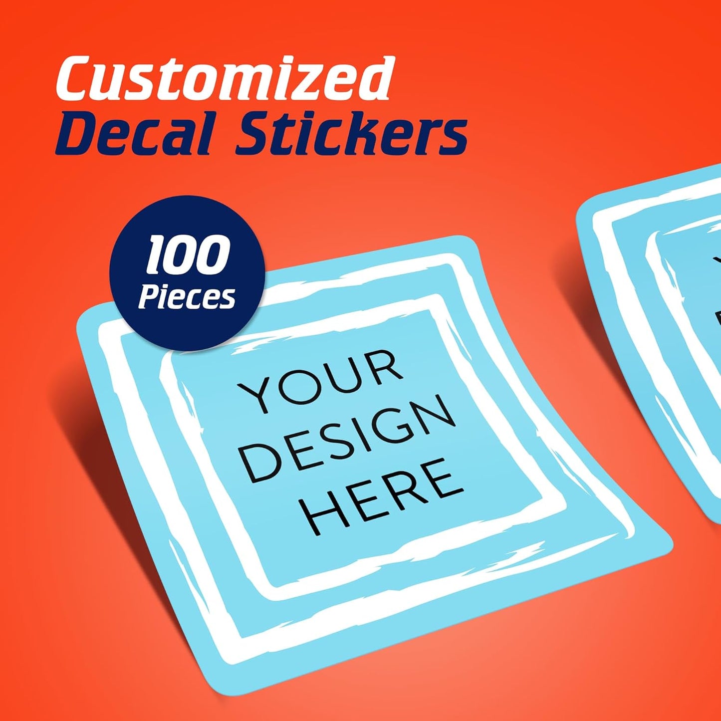 100 Custom Vinyl Stickers - Upload Your own Image, Text, Design, Logo - Personalized Logo Labels