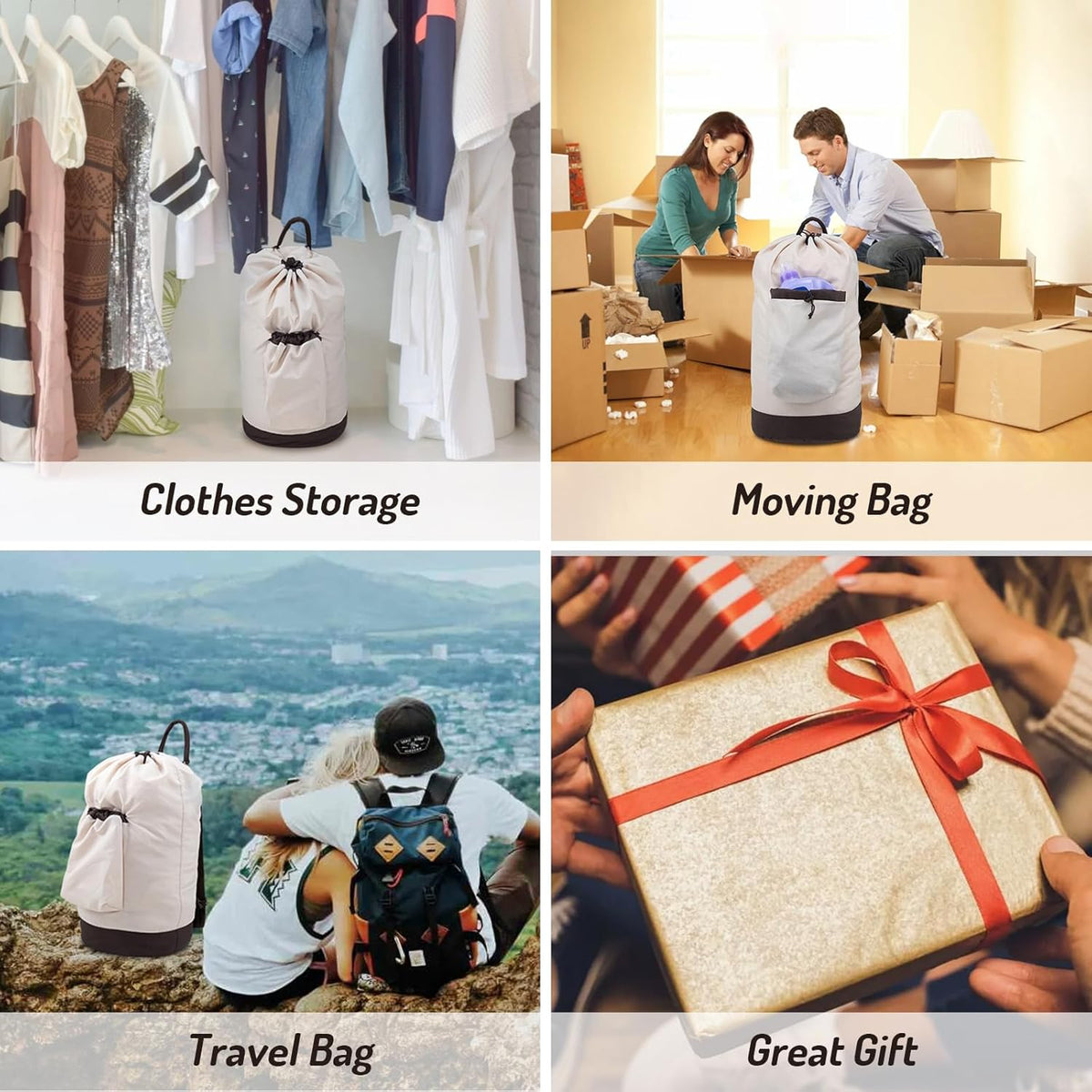 Laundry Bag Backpack with Shoulder Straps and Detergent Holder Clothes, Travel Laundry Backpack Bag