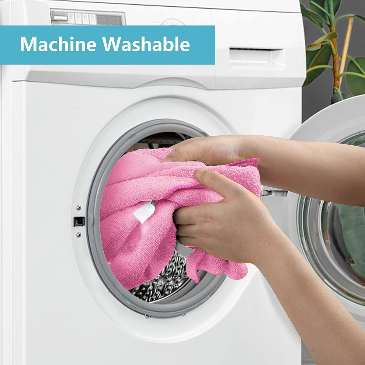 HOMEXCEL Pink Microfiber Cleaning Cloth, 50 Pack Cleaning Towels for Kitchen, Lint Free