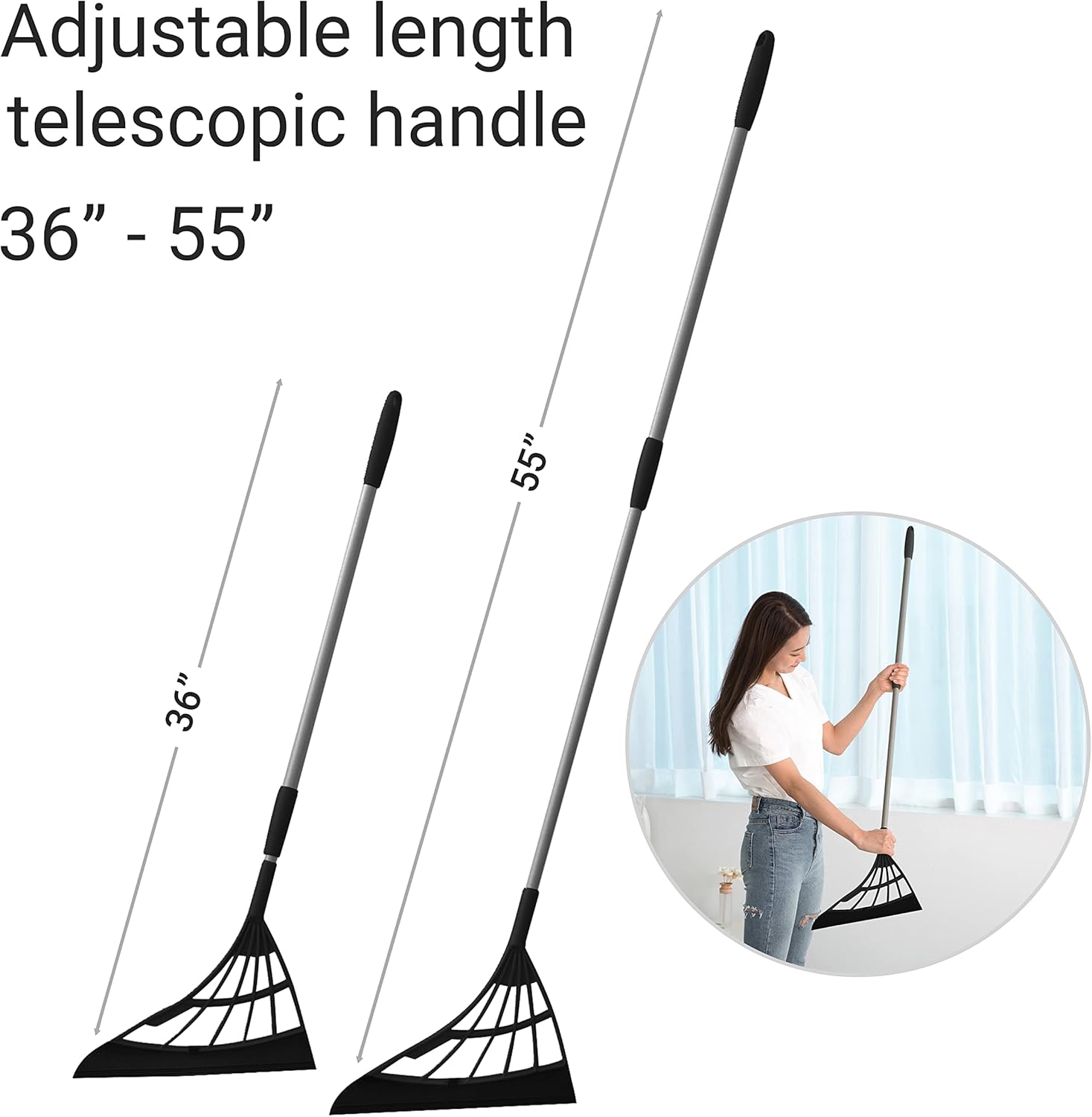 Original Broombi - All-Surface Silicone Broom, Squeegee, Pet Hair Remover - Smart Broom for Indoor