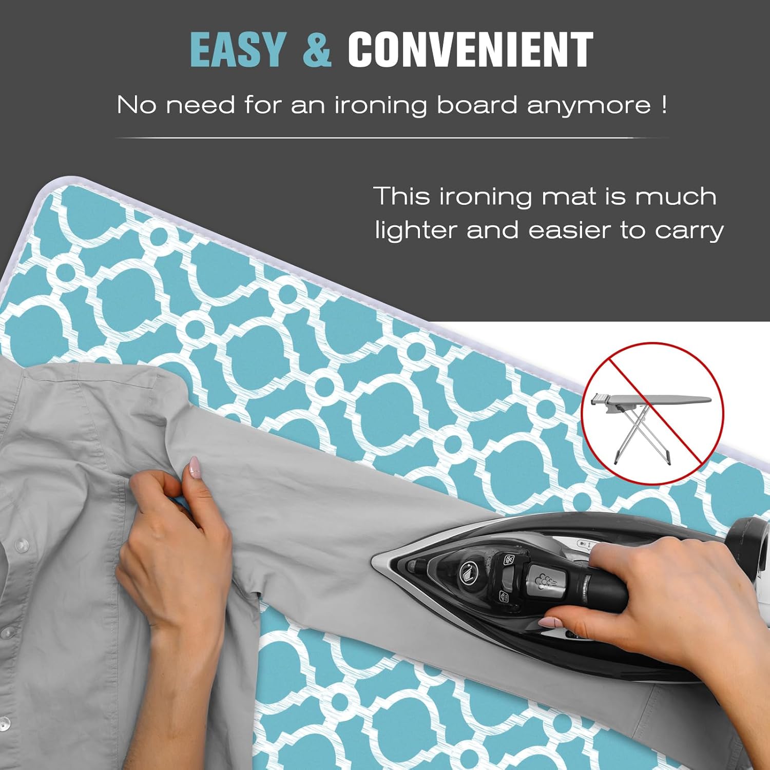Ironing Mat, Portable Travel Ironing Pad, 28 x 24inch Ironing Mat for Table Top of Washer, Dryer