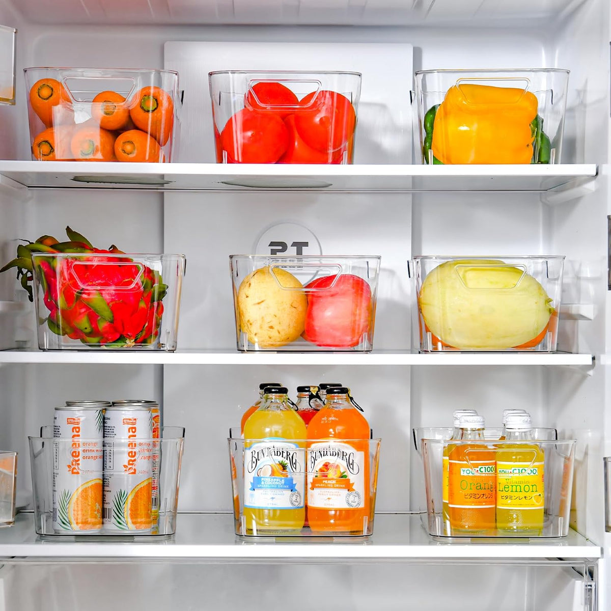 12 Pack Clear Plastic Storage Bins, Pantry Organizers and Storage, Clear Pantry Organizer Bins
