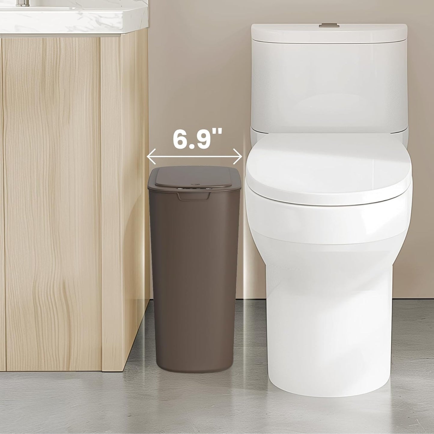 Cesun Motion Sensor Trash Can, 5 Gallon Automatic Bathroom Garbage Can with Lid, Touchless Smart