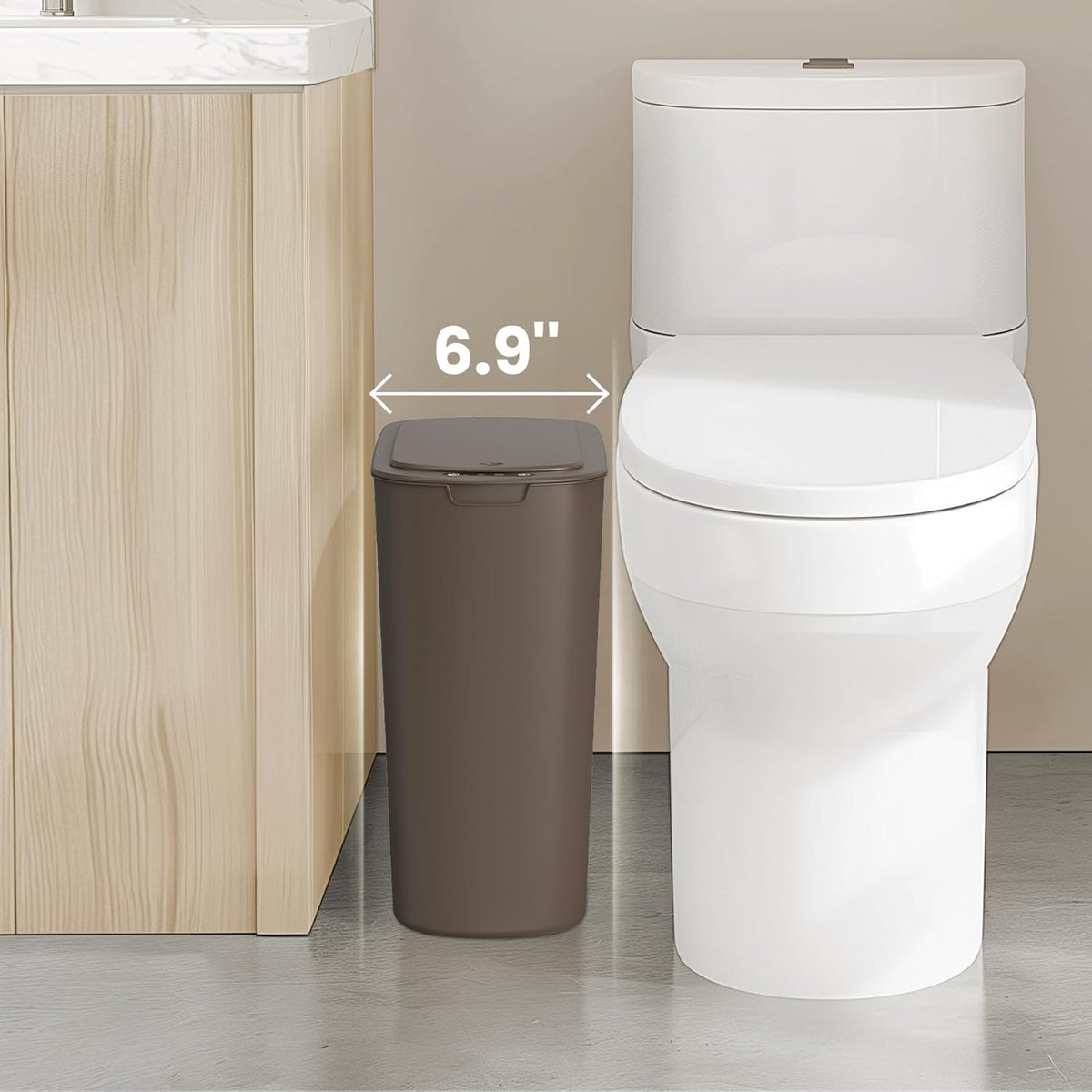 Cesun Motion Sensor Trash Can, 5 Gallon Automatic Bathroom Garbage Can with Lid, Touchless Smart
