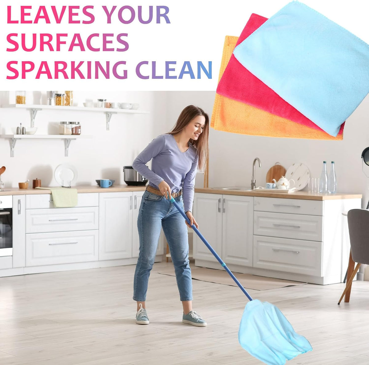 Newwiee 3 Pcs Extra Large Microfiber Cleaning Cloth 30" x 20" Washable Reusable Microfiber Towel
