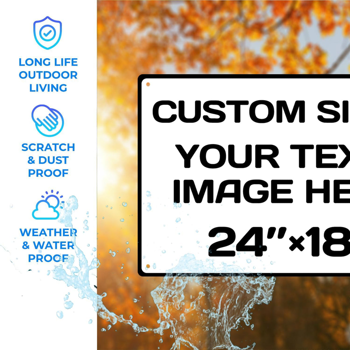 custom sign,Aluminum Weatherproof Metal Sign,Multiple Sizes ,Optional reflective,Custom