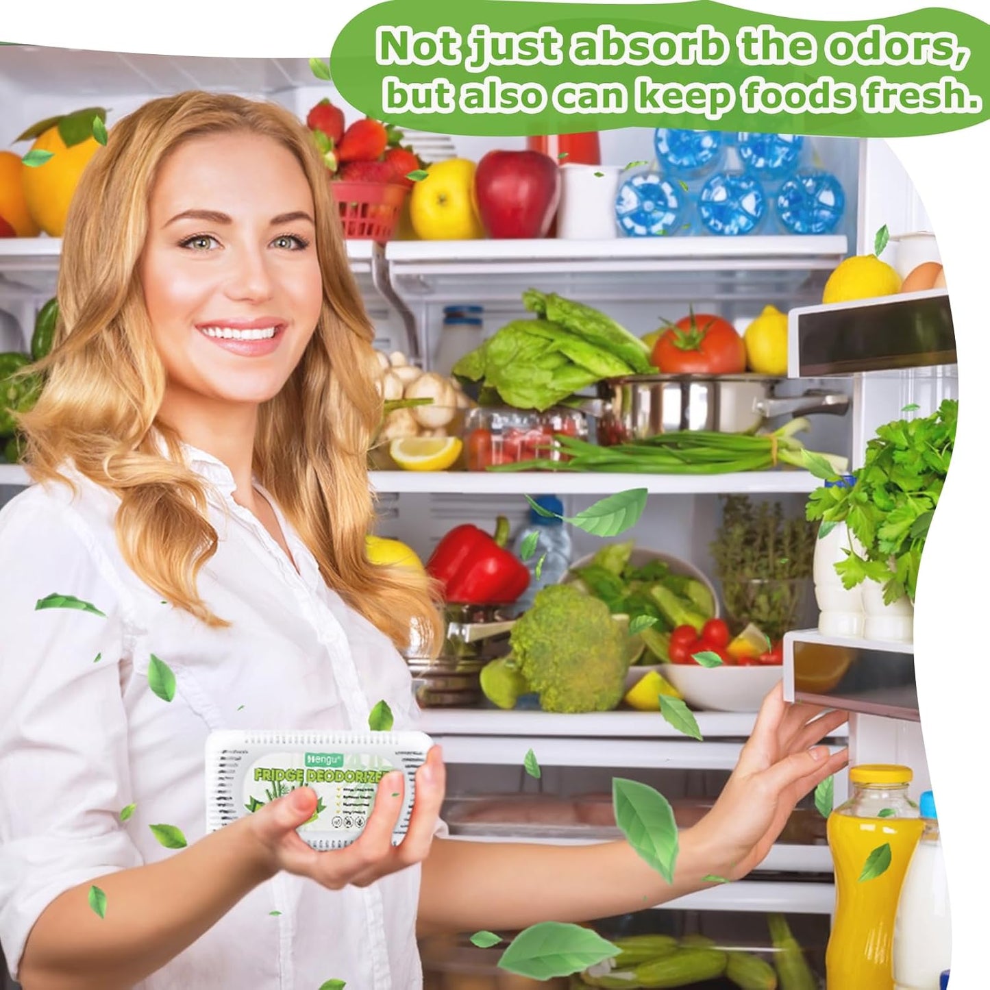Hengu Fridge Deodorizer, (6 Pack) Fridge Odor Eliminator Natural Activated Charcoal More Effective