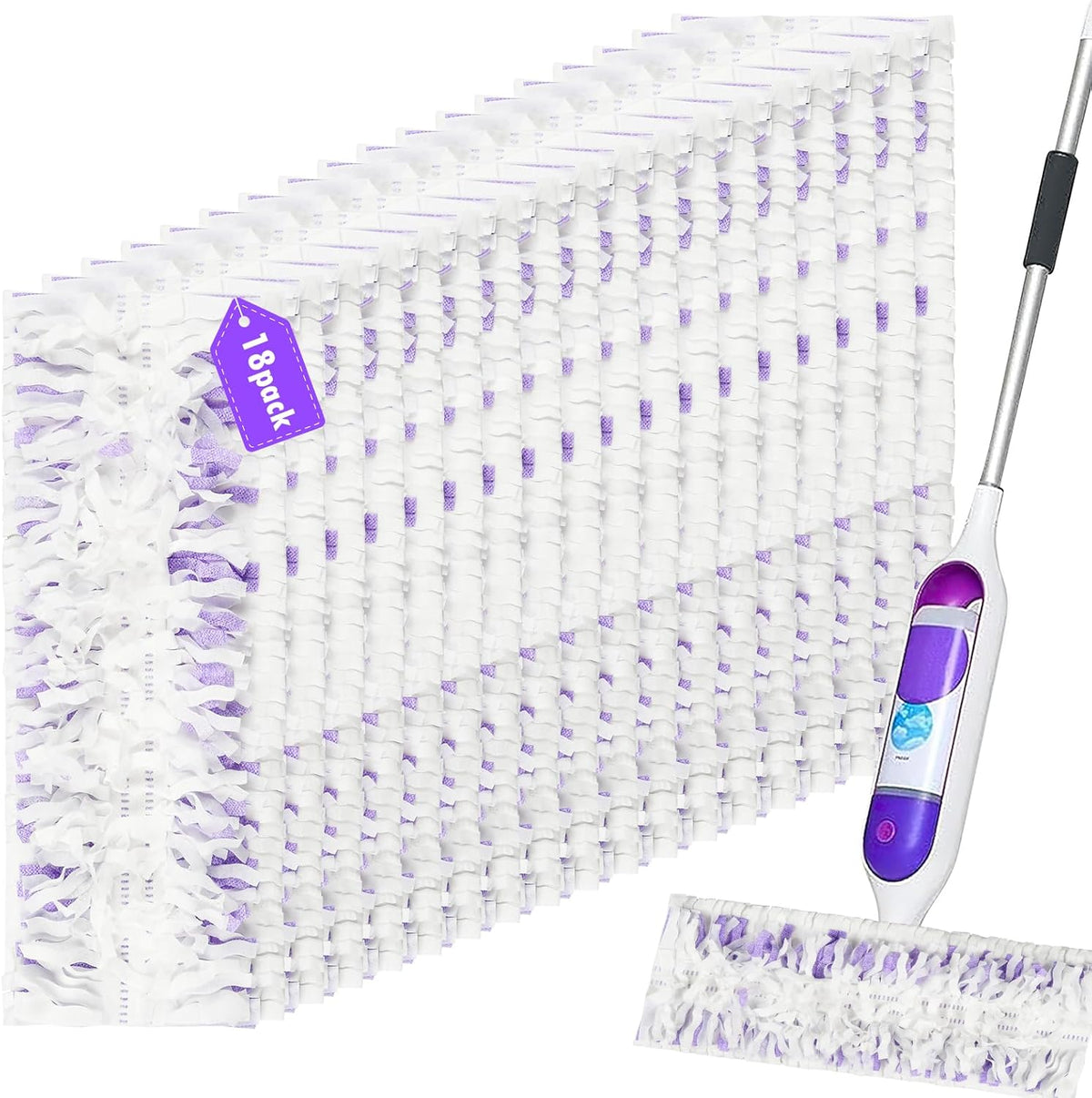 18 Count Disposable mop Pads Refills for Swiffer PowerMop Multi-Surface Mop and PowerMop Wood Mop