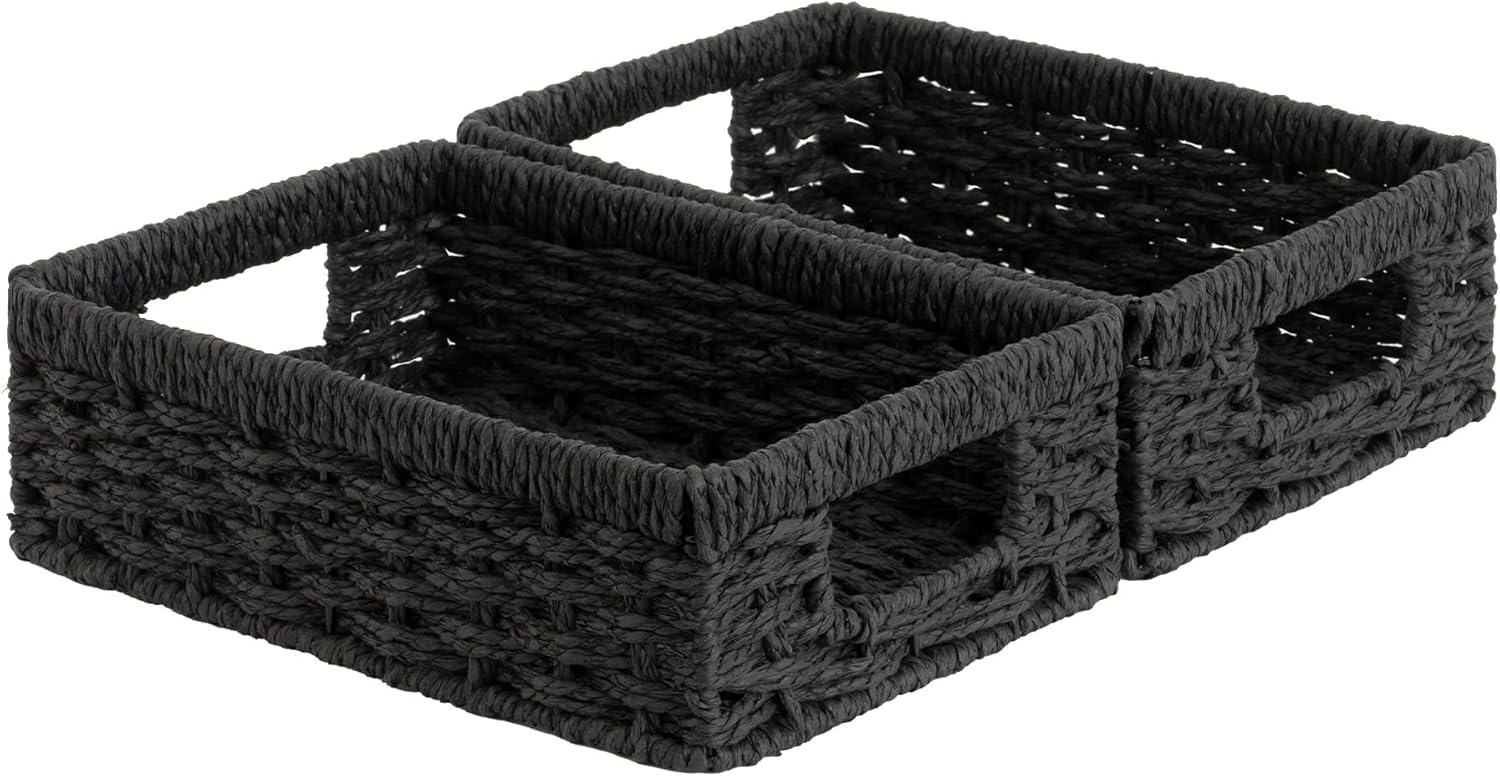 StorageWorks Small, Pantry Baskets, Wicker Storage Baskets for Organizing, Bathroom Shelves, Pantry