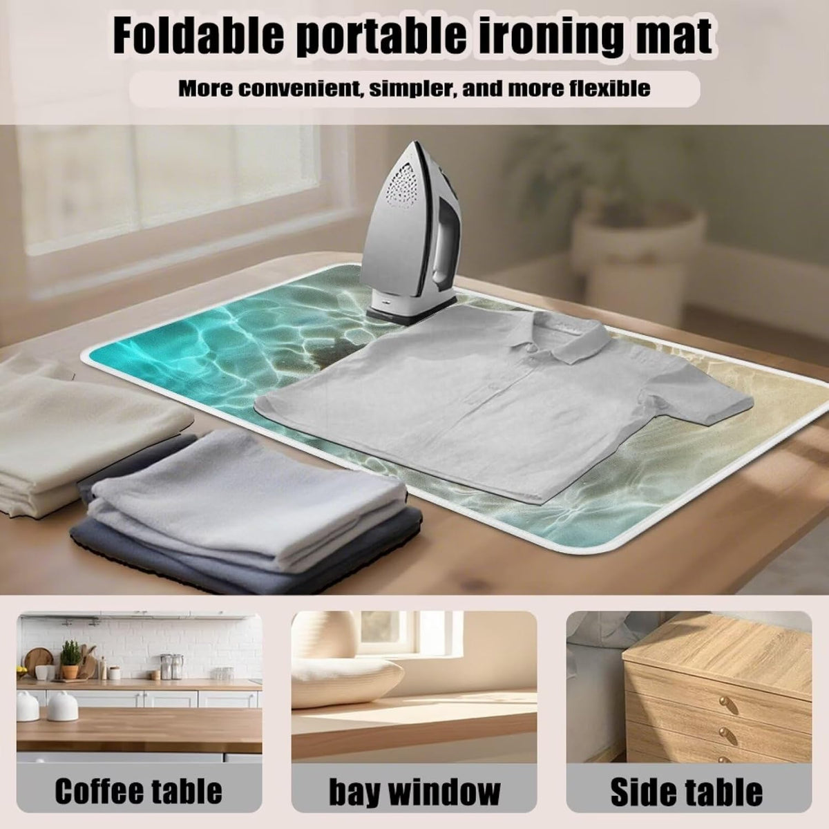 Ironing Mat Thickened Beach Starfish Ironing Blanket Travel Portable Ironing Pad Travel Isolate