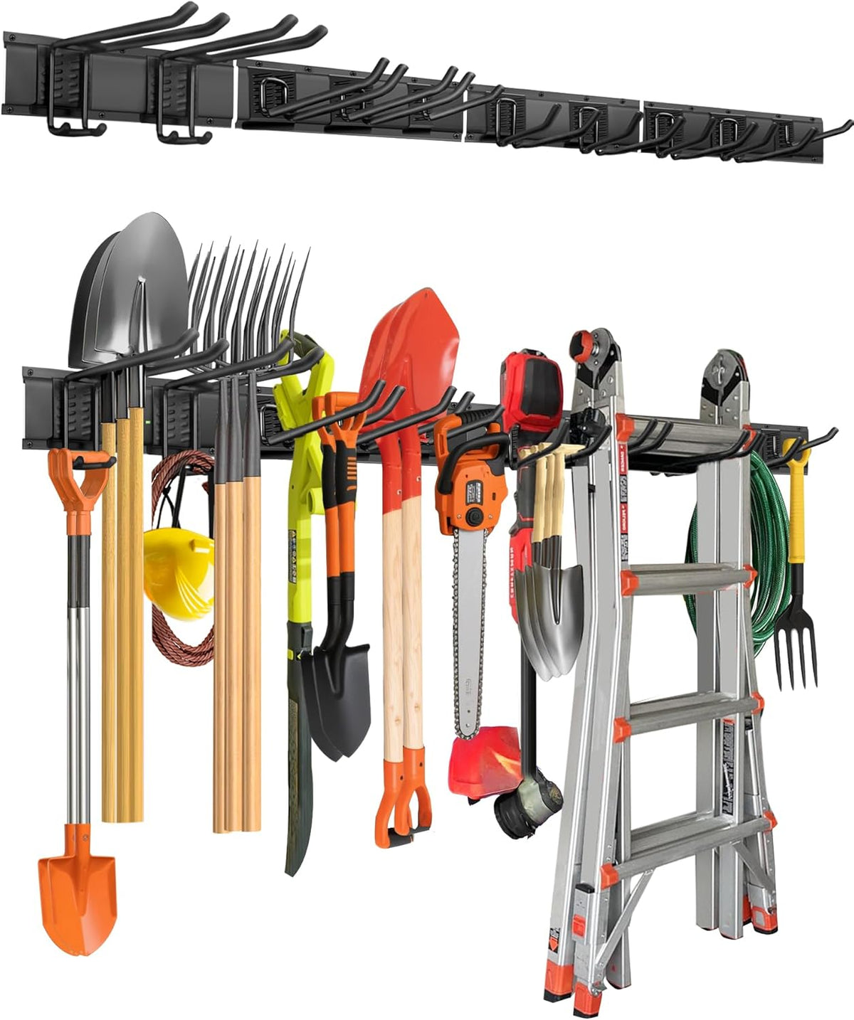 64 inches Garage Tool Organizer Wall Mount, Heavy Duty Garden Tool Organizer Rack, Hanging Storage