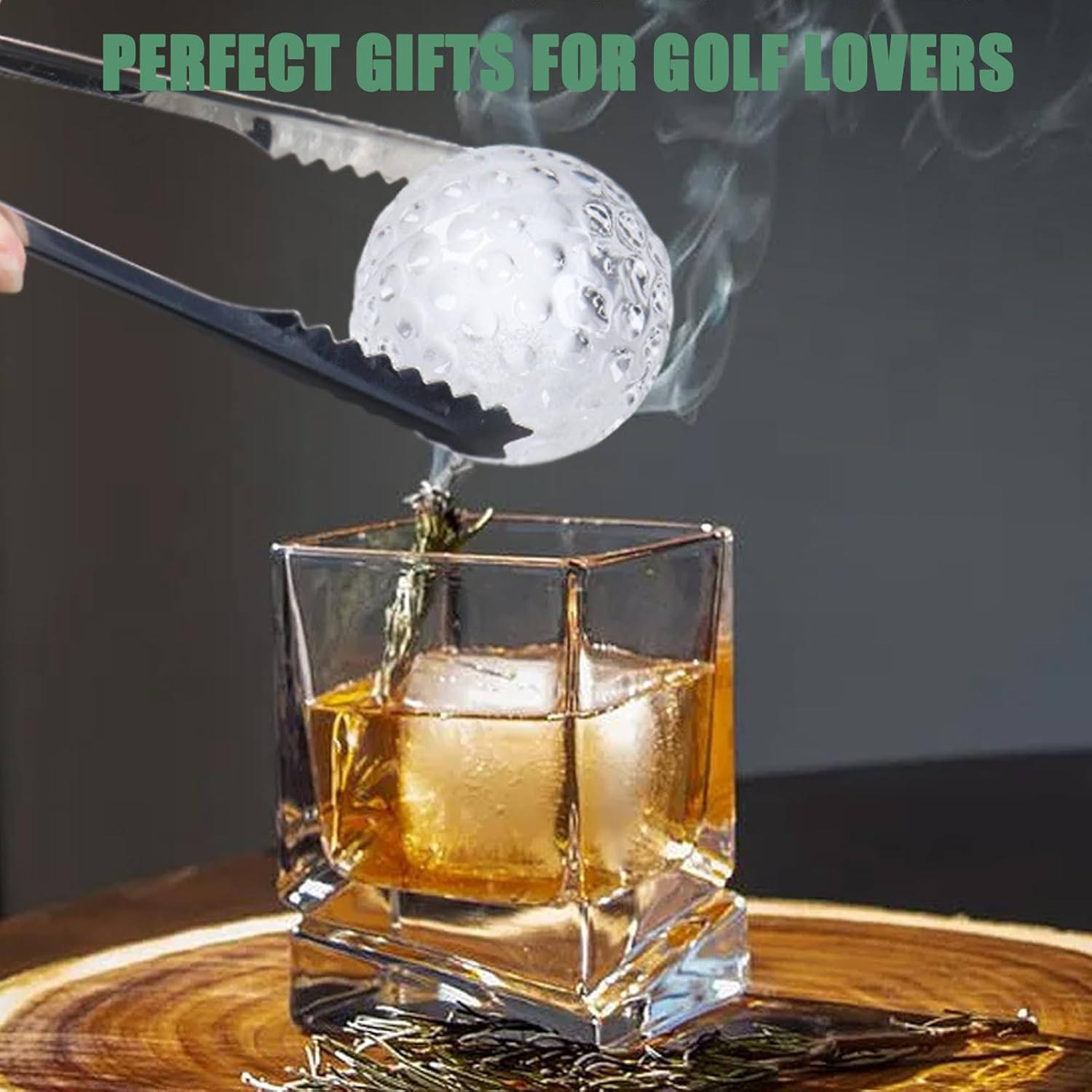 Golf Ice Cube Tray 3D, Admaison Ice Ball Cube Mold with Funnel for Cocktails, Bourbon,Brandy