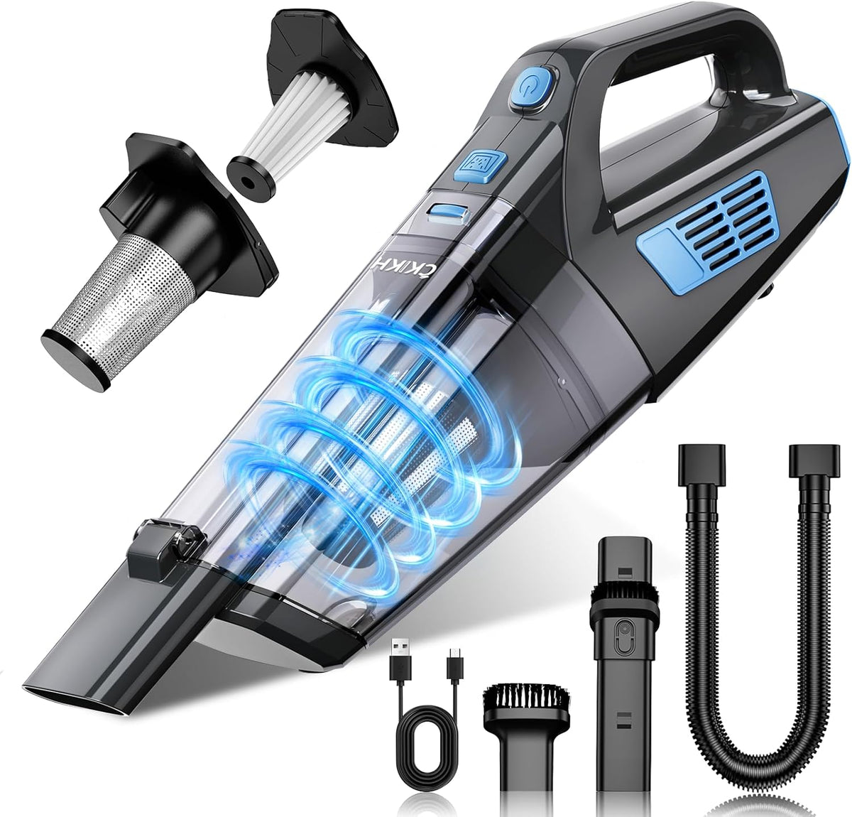 Handheld Vacuum Cordless, 15000PA Strong Suction Hand Held Car Vacuum Cleaner Portable with
